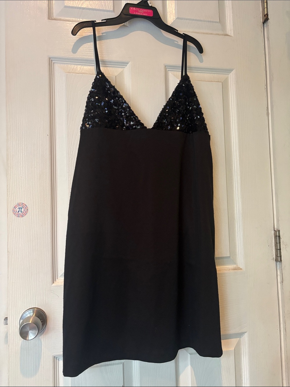 Victoria's Secret Black Sequin V-Neck Slip Dress